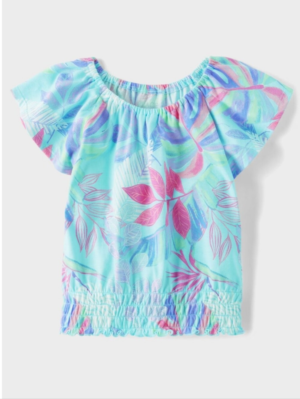 Girls Tropical Off-Shoulder Top